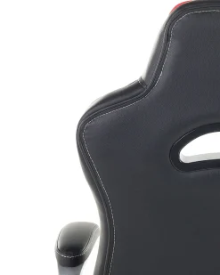 Cadeira De Escritorio Em Pele Sintetica Preta E Vermelha Master