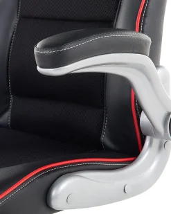 Cadeira De Escritorio Em Pele Sintetica Preta E Vermelha Master