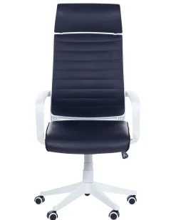 Cadeira De Escritorio Em Pele Sintetica Preta Leader