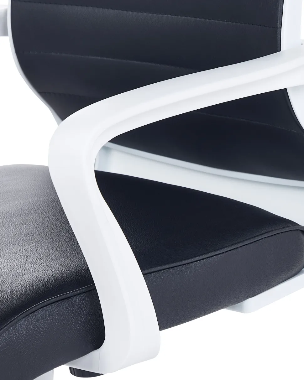 Cadeira De Escritorio Em Pele Sintetica Preta Leader