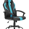 Cadeira De Escritorio Em Pele Sintetica Preta E Azul Success