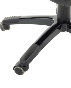 Cadeira De Escritorio Em Pele Sintetica Preta E Castanha Escura Prince