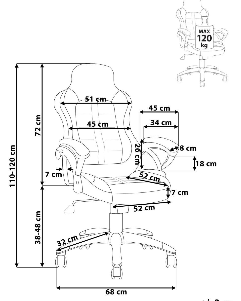 Cadeira De Escritorio Em Pele Sintetica Preta E Castanha Escura Prince