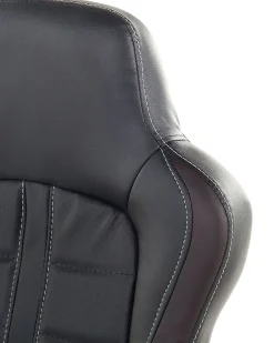 Cadeira De Escritorio Em Pele Sintetica Preta E Castanha Escura Prince