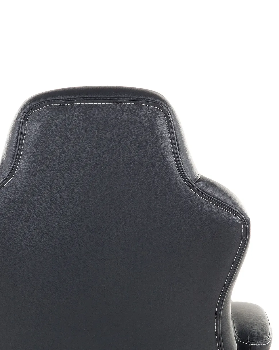 Cadeira De Escritorio Em Pele Sintetica Preta E Castanha Escura Prince