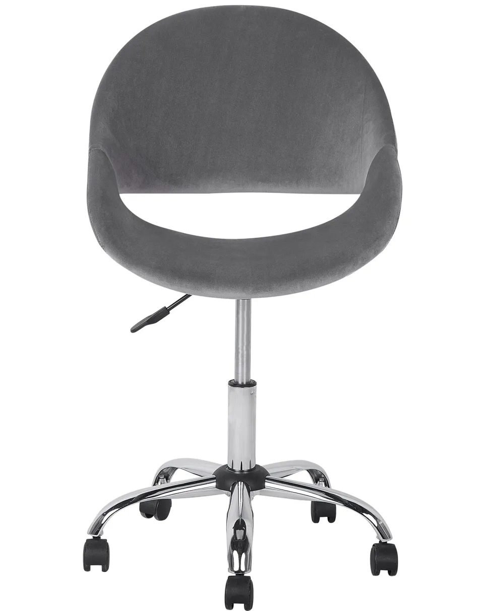 Cadeira De Escritorio Em Veludo Cinzento Selma