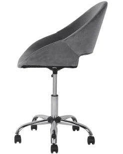 Cadeira De Escritorio Em Veludo Cinzento Selma