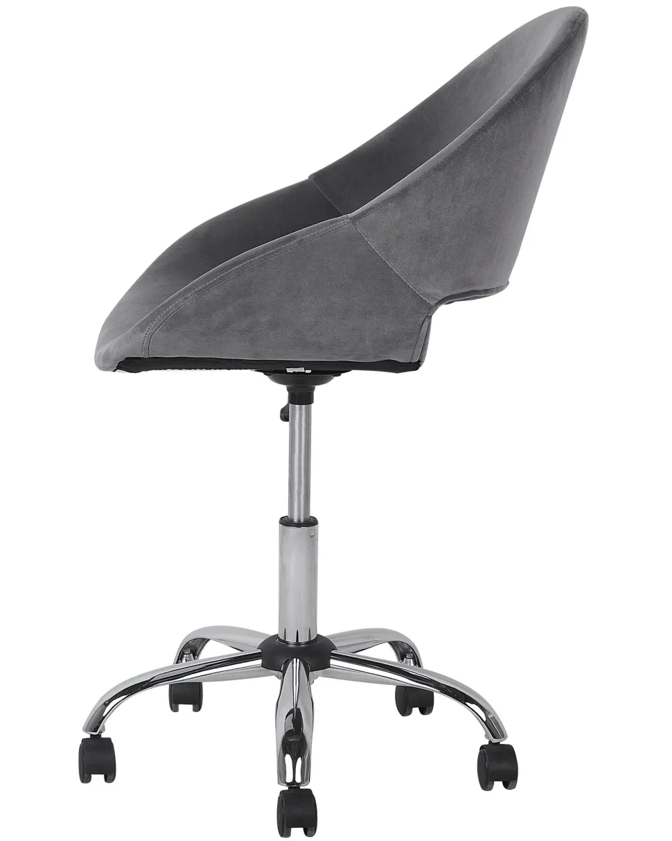 Cadeira De Escritorio Em Veludo Cinzento Selma