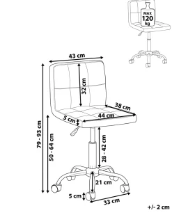 Cadeira De Escritorio Em Tecido Creme Marion