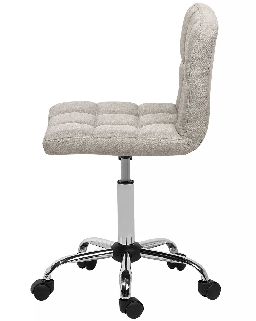 Cadeira De Escritorio Em Tecido Creme Marion