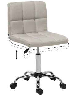 Cadeira De Escritorio Em Tecido Creme Marion