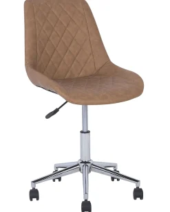 Cadeira De Escritorio Em Pele Sintetica Castanha Maribel