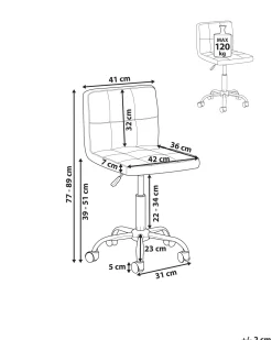 Cadeira De Escritorio Em Tecido Cinzento Marion