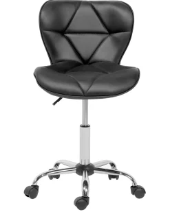 Cadeira De Escritorio Em Pele Sintetica Preta Valetta
