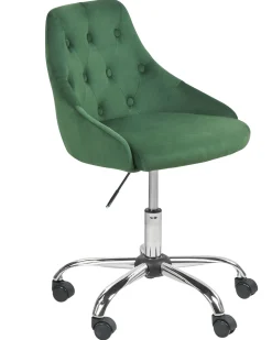 Cadeira De Escritorio Em Veludo Verde Esmeralda Parish