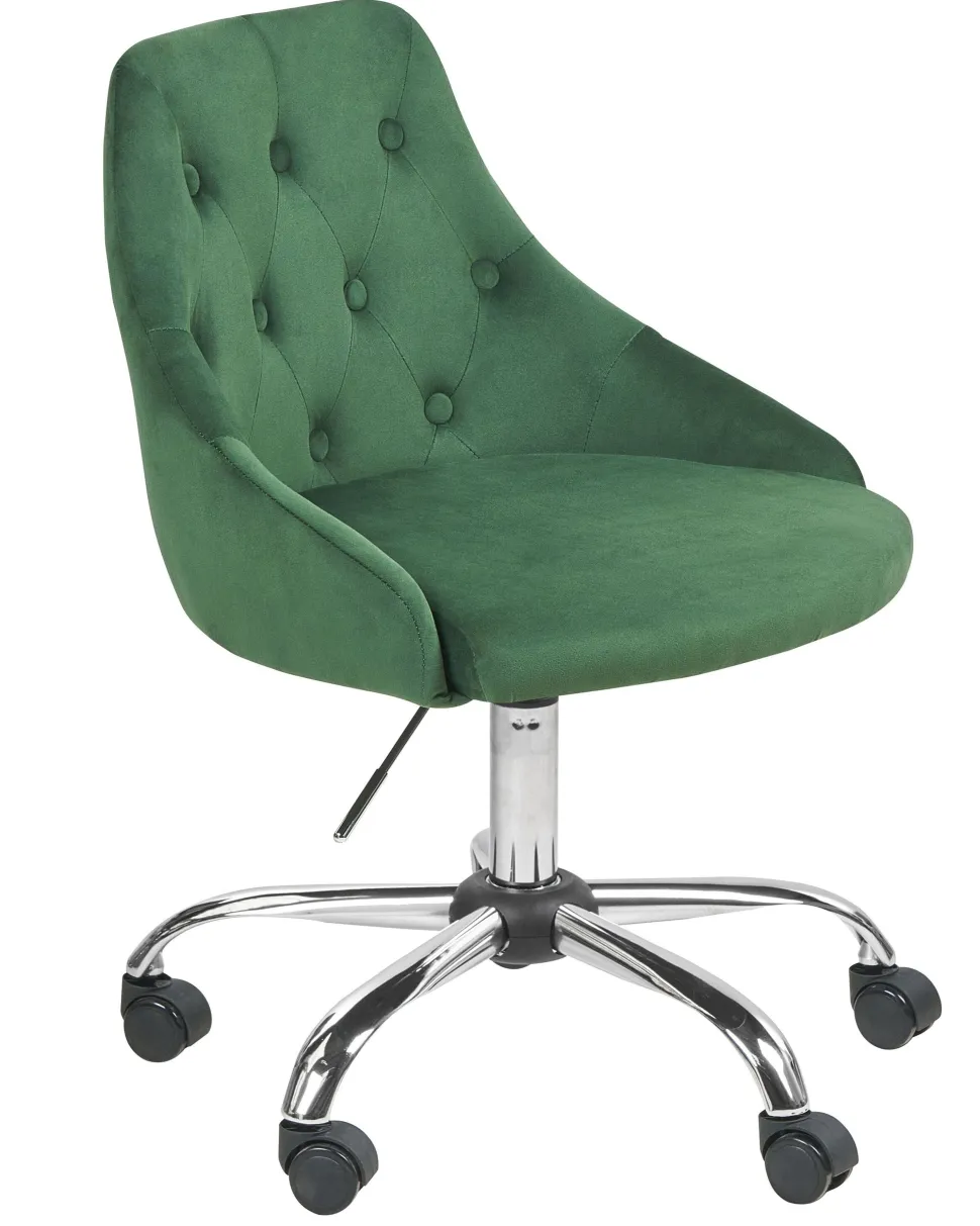 Cadeira De Escritorio Em Veludo Verde Esmeralda Parish