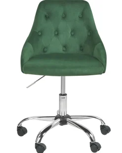 Cadeira De Escritorio Em Veludo Verde Esmeralda Parish