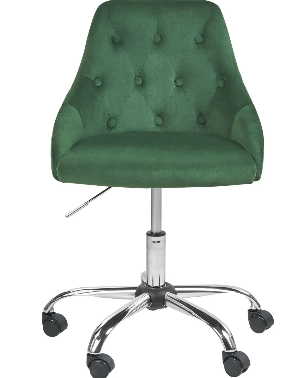 Cadeira De Escritorio Em Veludo Verde Esmeralda Parish