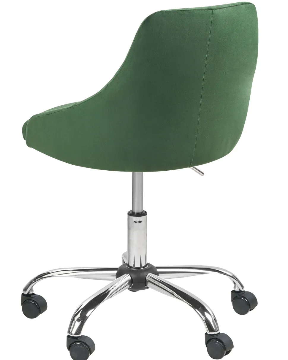 Cadeira De Escritorio Em Veludo Verde Esmeralda Parish