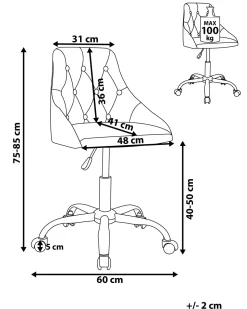Cadeira De Escritorio Em Veludo Verde Esmeralda Parish