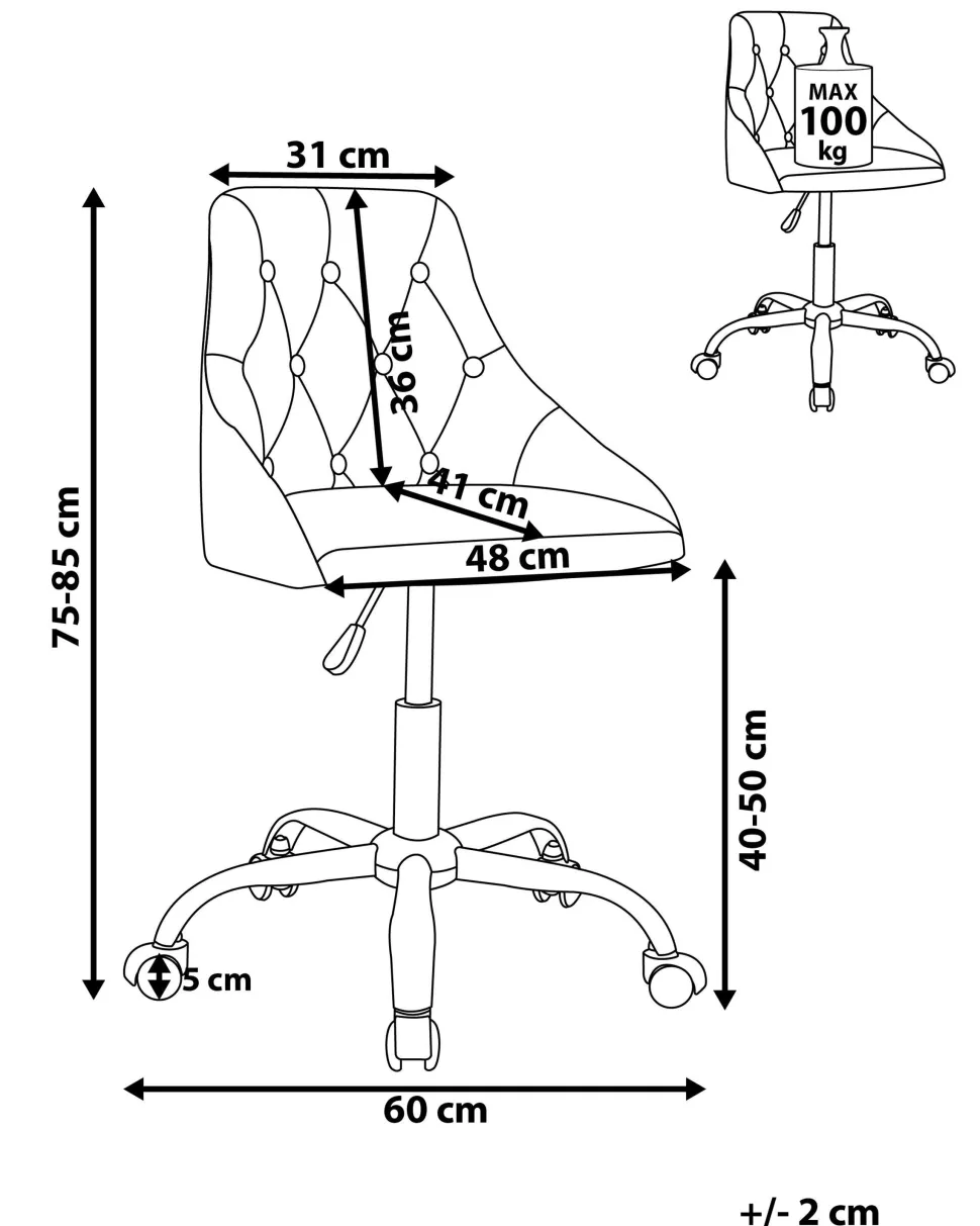 Cadeira De Escritorio Em Veludo Verde Esmeralda Parish