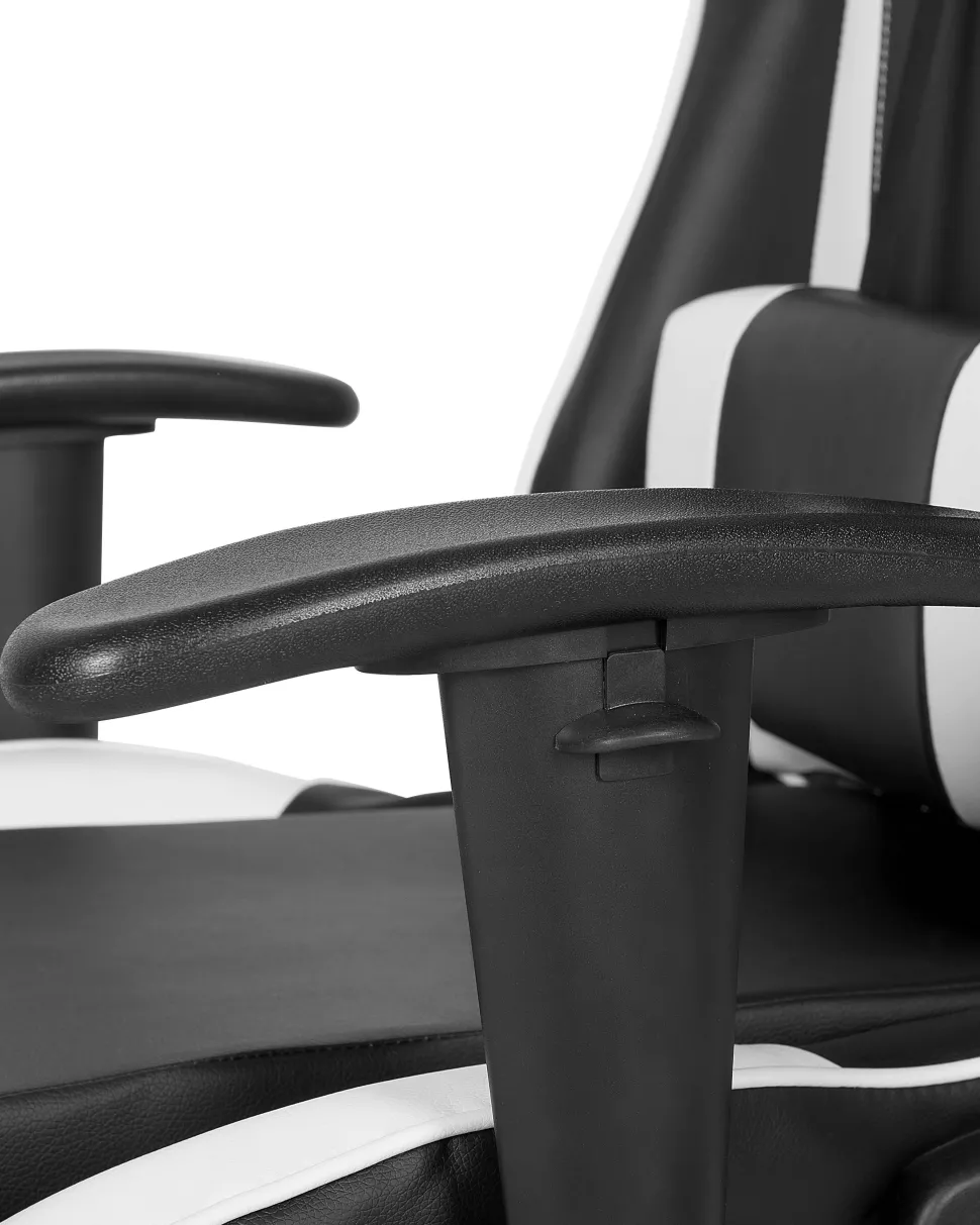 Cadeira De Escritorio Em Pele Sintetica Preta E Branca Gamer