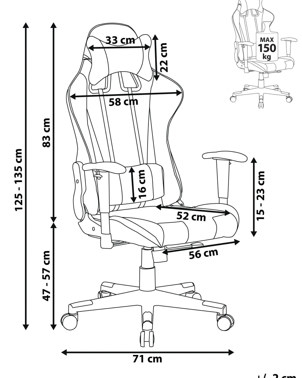 Cadeira De Escritorio Em Pele Sintetica Preta E Branca Gamer