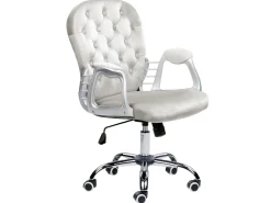 Cadeira De Escritorio Em Veludo Cinzento Claro Princess