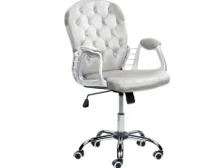 Cadeira De Escritorio Em Veludo Cinzento Claro Princess