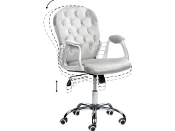 Cadeira De Escritorio Em Veludo Cinzento Claro Princess