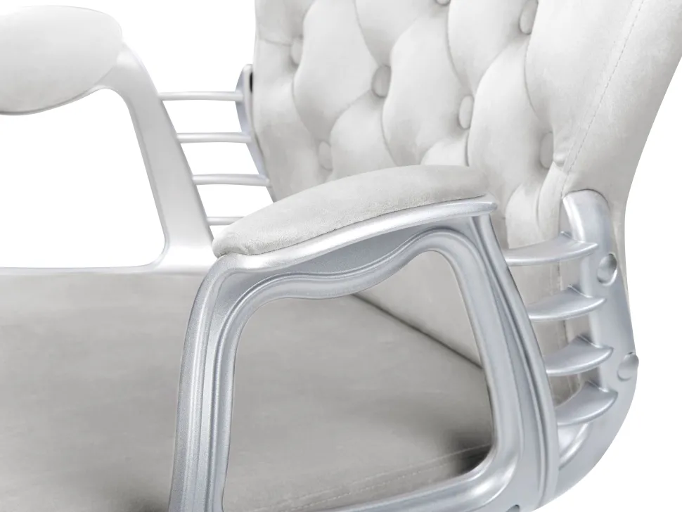 Cadeira De Escritorio Em Veludo Cinzento Claro Princess