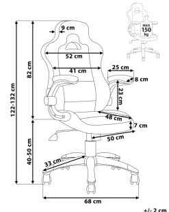 Cadeira De Escritorio Em Pele Sintetica Preta E Azul Master