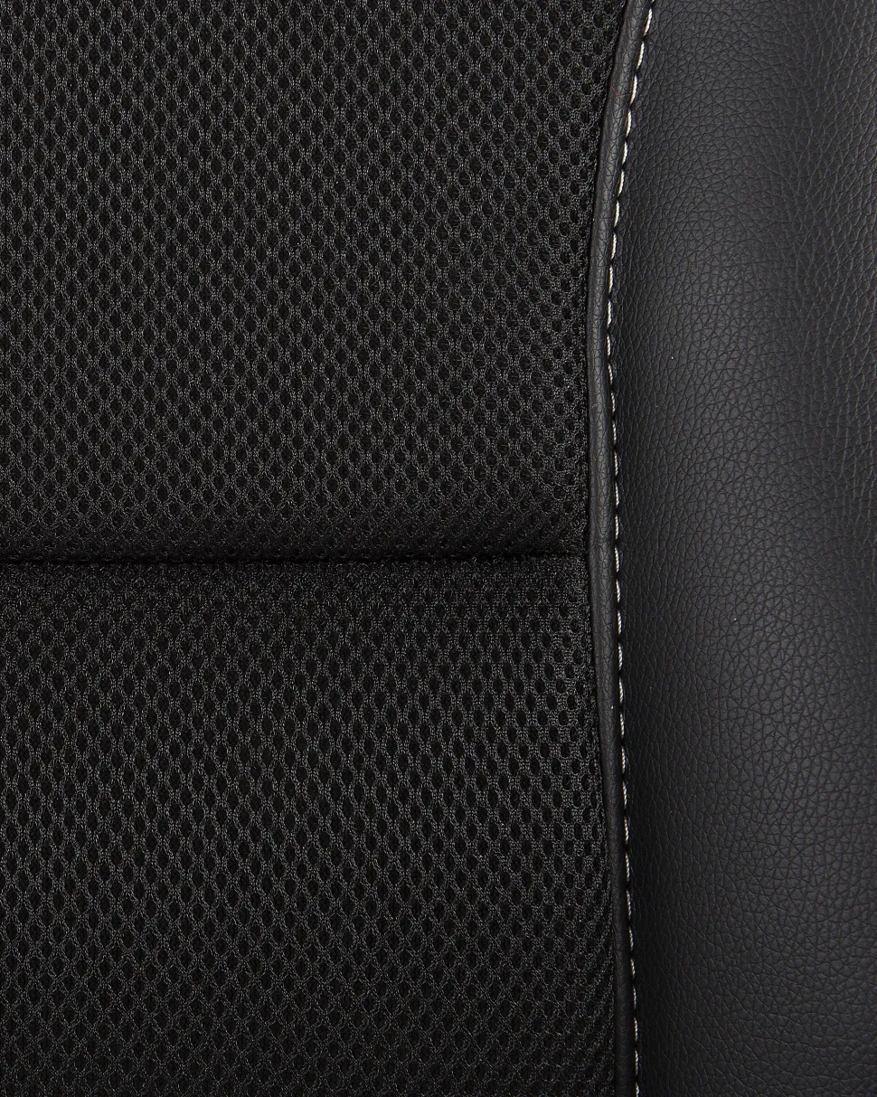 Cadeira De Escritorio Em Pele Sintetica Preta E Azul Master