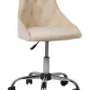 Cadeira De Escritorio Em Veludo Creme Parrish