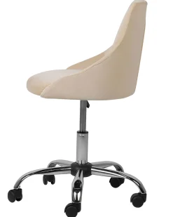 Cadeira De Escritorio Em Veludo Creme Parrish