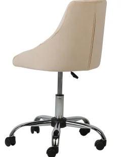Cadeira De Escritorio Em Veludo Creme Parrish