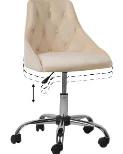 Cadeira De Escritorio Em Veludo Creme Parrish