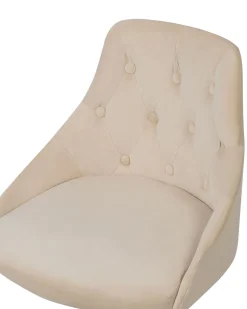 Cadeira De Escritorio Em Veludo Creme Parrish