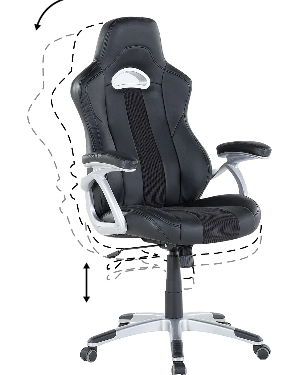 Cadeira De Escritorio Em Pele Sintetica Preta Adventure