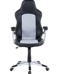 Cadeira De Escritorio Em Pele Sintetica Preta E Cinzenta Explorer