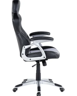 Cadeira De Escritorio Em Pele Sintetica Preta E Cinzenta Explorer