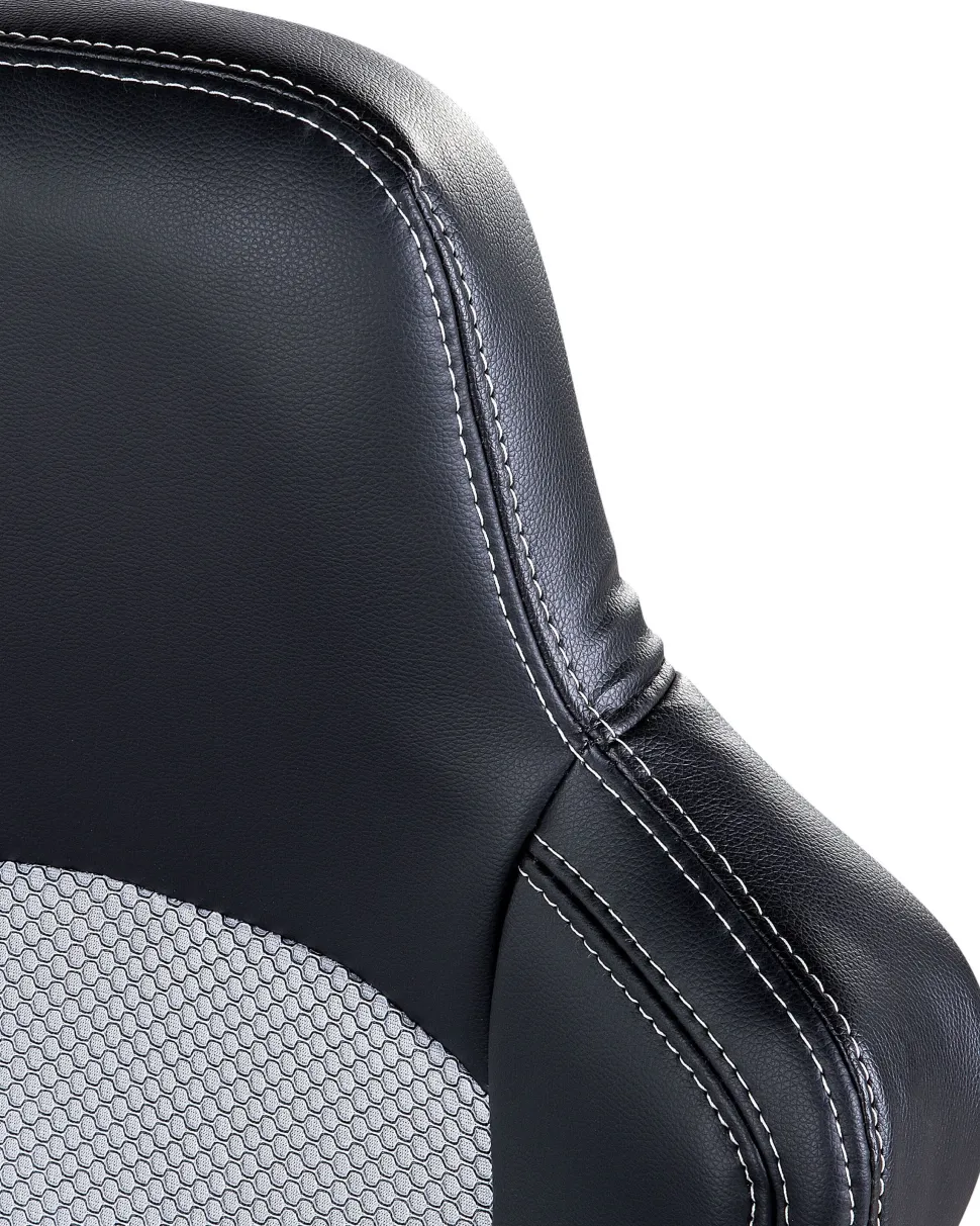 Cadeira De Escritorio Em Pele Sintetica Preta E Cinzenta Explorer