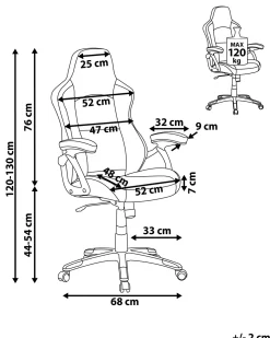 Cadeira De Escritorio Em Pele Sintetica Preta E Cinzenta Explorer