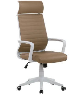 Cadeira De Escritorio Em Pele Sintetica Castanha Leader