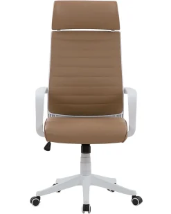 Cadeira De Escritorio Em Pele Sintetica Castanha Leader