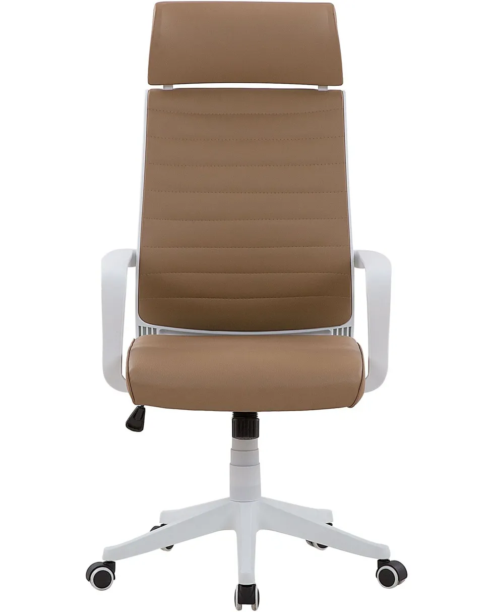 Cadeira De Escritorio Em Pele Sintetica Castanha Leader