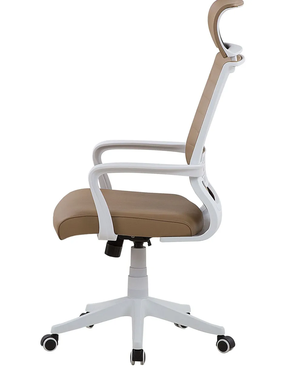 Cadeira De Escritorio Em Pele Sintetica Castanha Leader