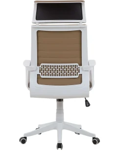 Cadeira De Escritorio Em Pele Sintetica Castanha Leader