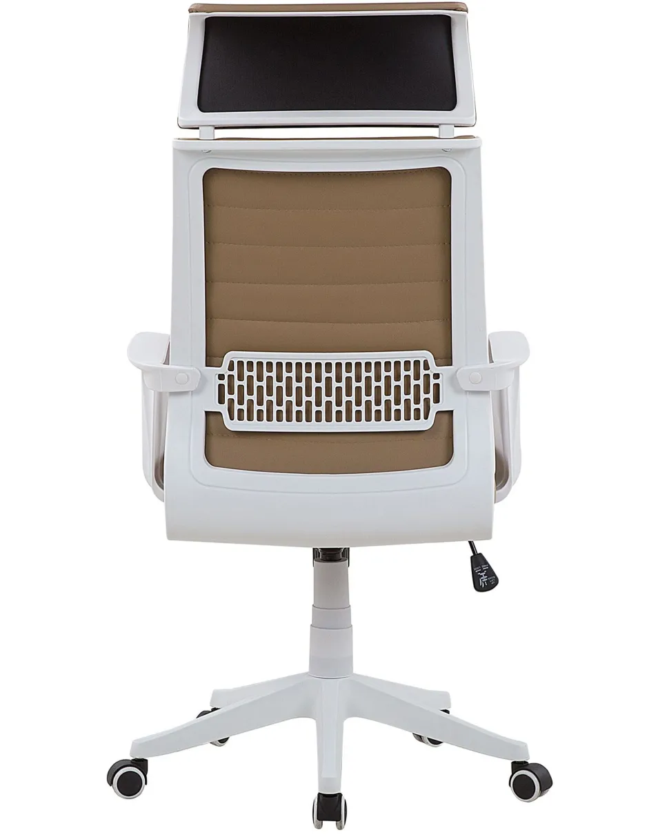 Cadeira De Escritorio Em Pele Sintetica Castanha Leader