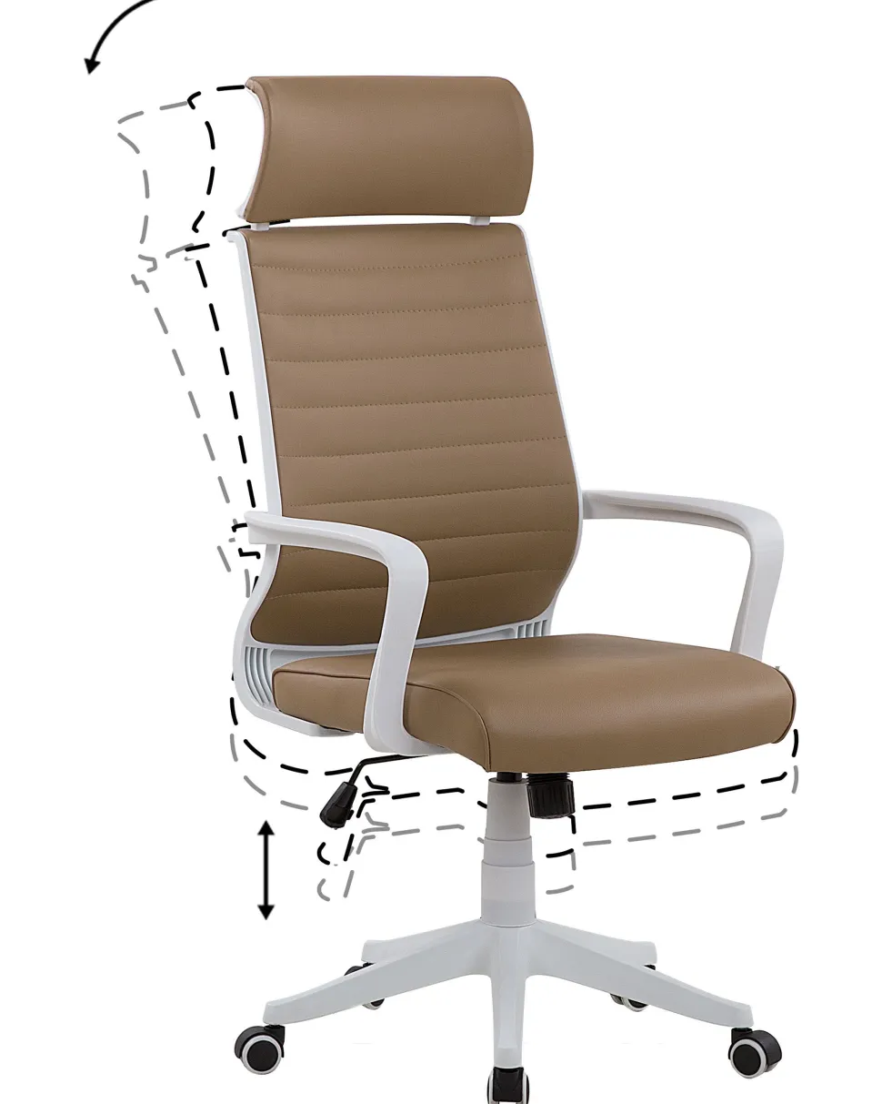 Cadeira De Escritorio Em Pele Sintetica Castanha Leader